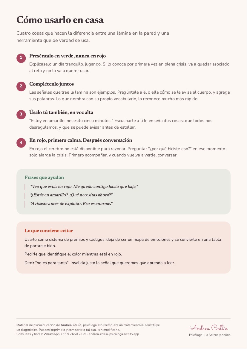 Tercera página: recomendaciones para usar el recurso en casa